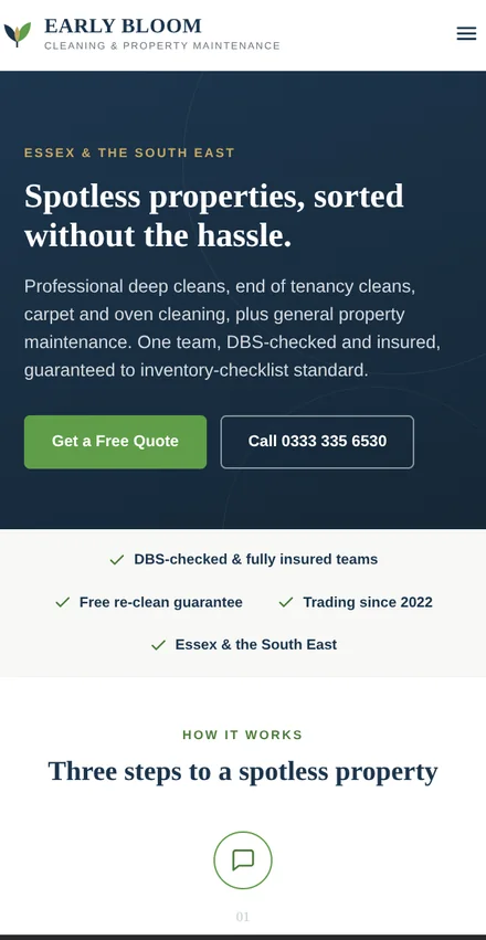 The same page on a phone.